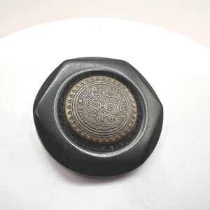 Black and Gold Floral Medallion Women's Brooch